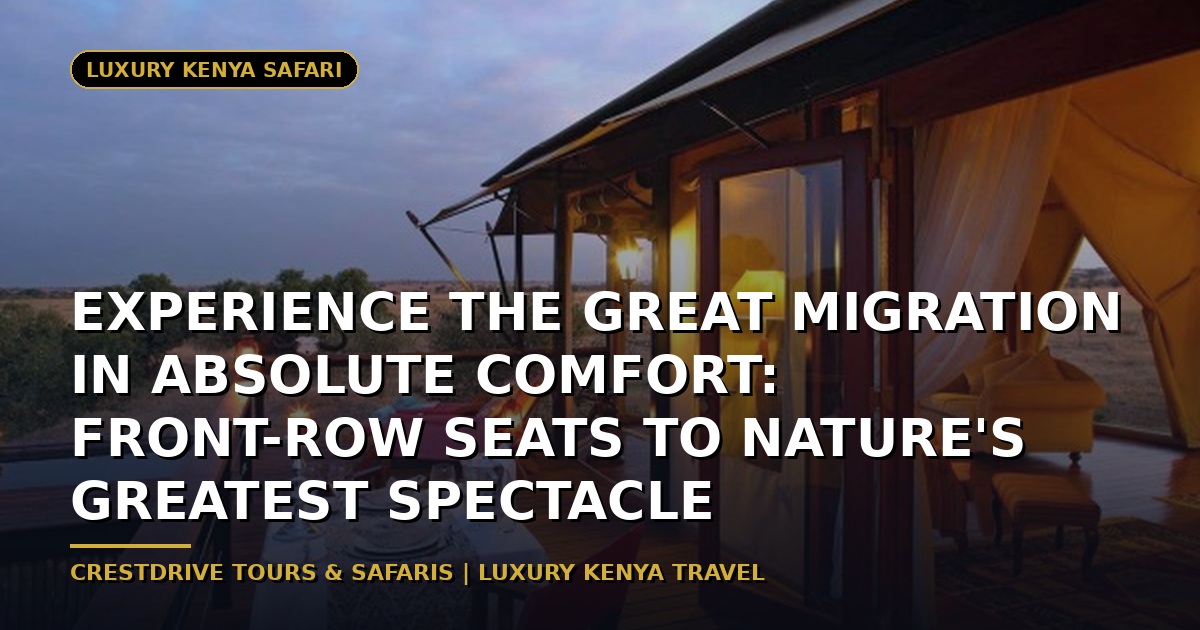Experience the Great Migration in Absolute Comfort: Front-Row Seats to Nature's Greatest Spectacle