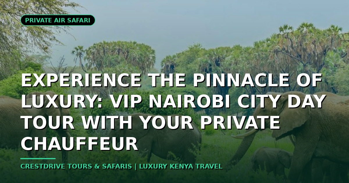 Experience the Pinnacle of Luxury: VIP Nairobi City Day Tour with Your Private Chauffeur